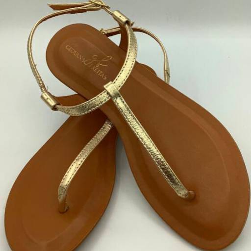 Rasteirinha Cristal Açafran Ouro por Geovana Freitas Calçados