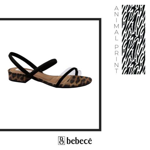 Comprar o produto de Rasteirinha Animal Print Bebecê em Calçados Femininos pela empresa Elite Calçados em Mineiros, GO por Solutudo