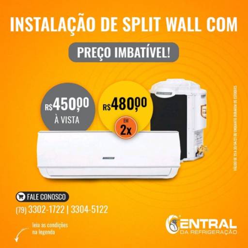 Comprar o produto de Instalação de Split Wall em Refrigeração | Ar Condicionado pela empresa Central da Refrigeração  em Aracaju, SE por Solutudo