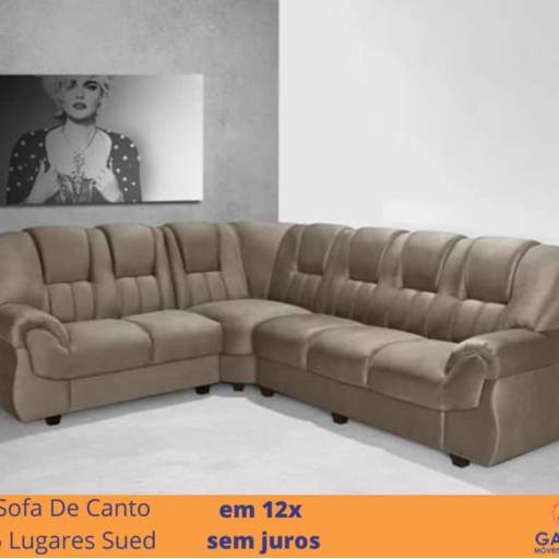 Sofá de Canto 6 Lugares Sued por Garcia Colchões E Móveis Ltda Me