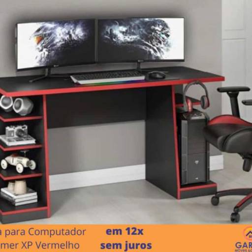 Mesa para Computador / Gamer XP Vermelho por Garcia Colchões E Móveis Ltda Me