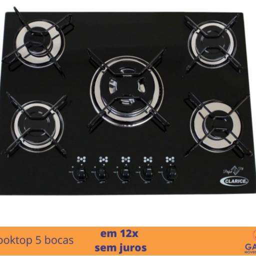 Cooktop 5 Bocas por Garcia Colchões E Móveis Ltda Me