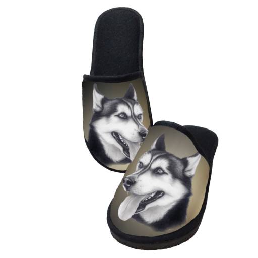 Pantufa Cachorro Husky Siberiano - Personalizada por Chinelize Personalizados