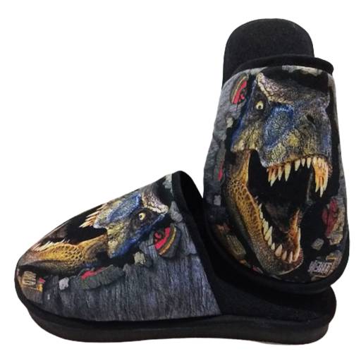 Pantufa Dinossauro - Personalizada - Sola De Borracha