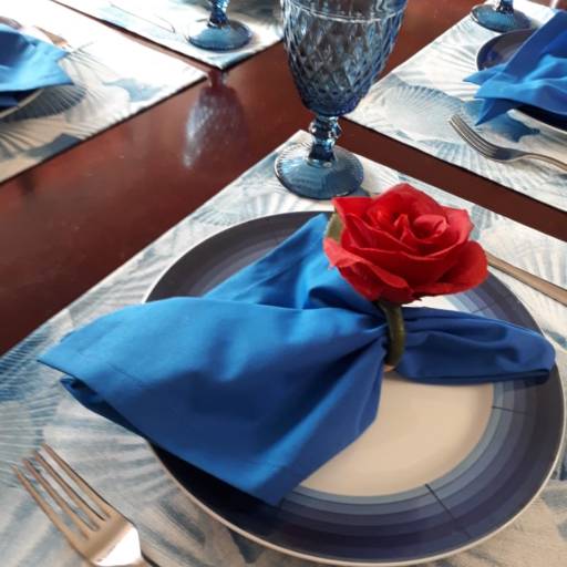Comprar o produto de Jogo Americano de Mesa - Azul e Vermelho em Conjunto para mesa Posta  pela empresa Rose Mary | Mesa Posta Bauru  em Bauru, SP por Solutudo