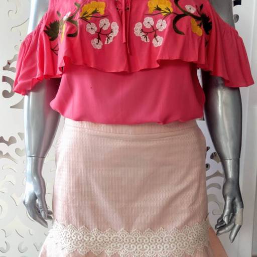 Blusa Ciganinha com Flores por Divina Plus Size - Outlet 