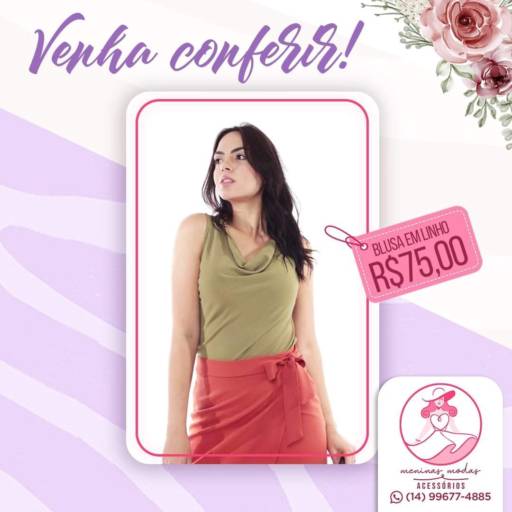 Blusa em Linho em Bauru por Meninas Modas e Acessórios 