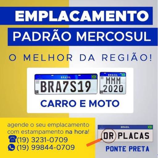 Emplacamento Padrão Mercosul em Campinas