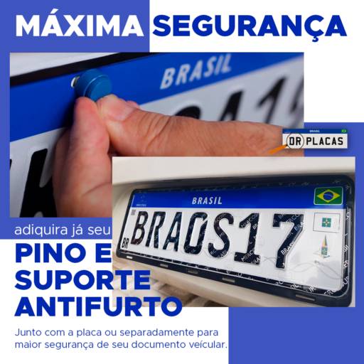 Pino Antifurto e Suporte de Placas 