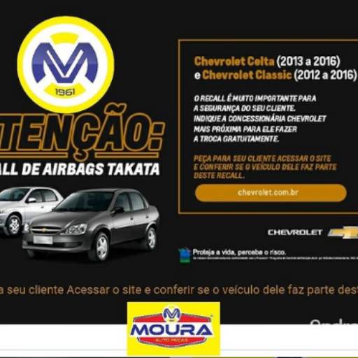 Recall de Airbags Takata por AUTO PEÇAS MOURA  - Loja02: IPÚ