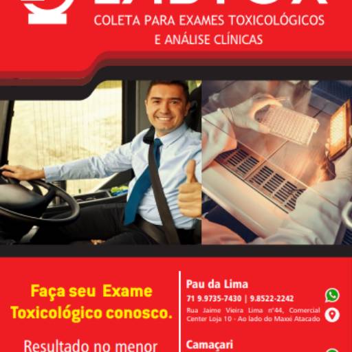 Comprar o produto de Exames Toxicológicos em Laboratórios Clínicos pela empresa Labtox em Salvador, BA por Solutudo