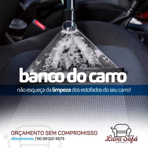 Comprar o produto de Limpeza de estofado de carro em Limpeza de estofado  pela empresa Lava Sofá - Valdeir em Araçatuba, SP por Solutudo