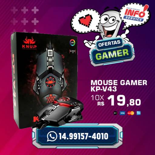 Mouse Gamer KP-V43 por Info Service
