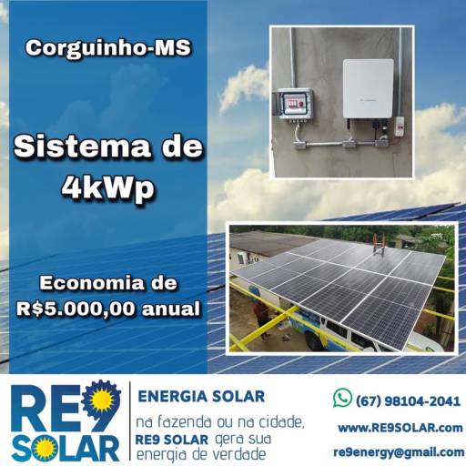 Comprar o produto de Usina Solar em Energia Solar pela empresa RE9 Solar em Jardim, MS por Solutudo