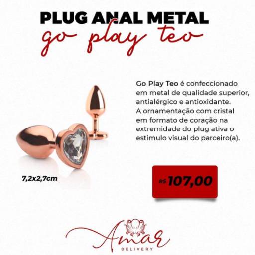 Comprar o produto de Plug Anal Metal em Plugs Anais pela empresa Amar Delivery em Aracaju, SE por Solutudo