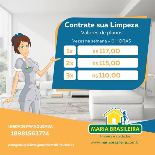Limpeza de 6h por Maria Brasileira - Paraguaçu Paulista 
