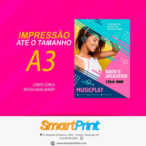 Impressões até o tamanho A3 por SmartPrint Gráfica Digital