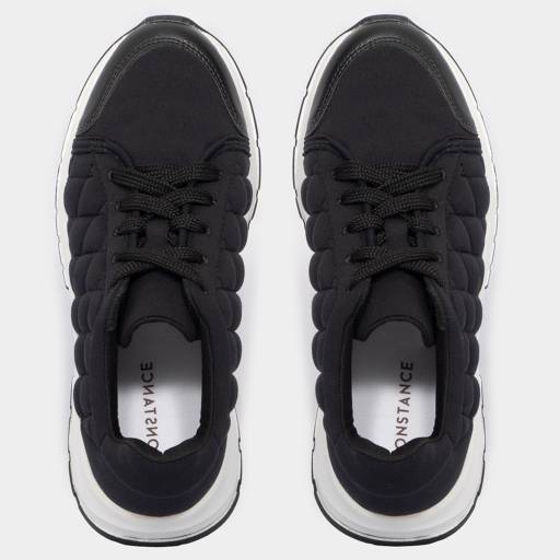 Tênis Preto Malha Matelassê por Constance - Calçados em Bauru