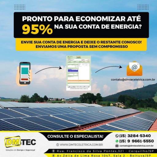 ECONOMIZE ATÉ 95% NA SUA CONTA DE ENERGIA