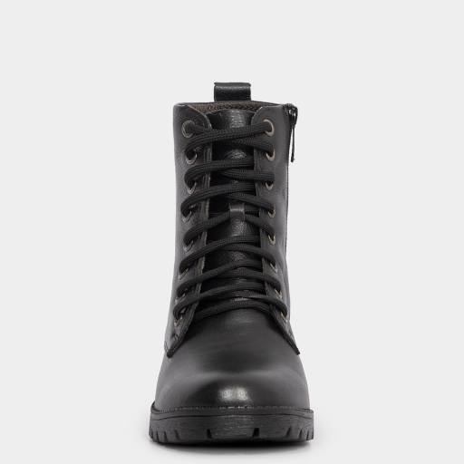 Coturno Couro Preto Salto Baixo por Constance - Calçados em Bauru