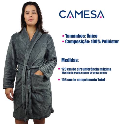 Roupão unissex camesa: Cinza