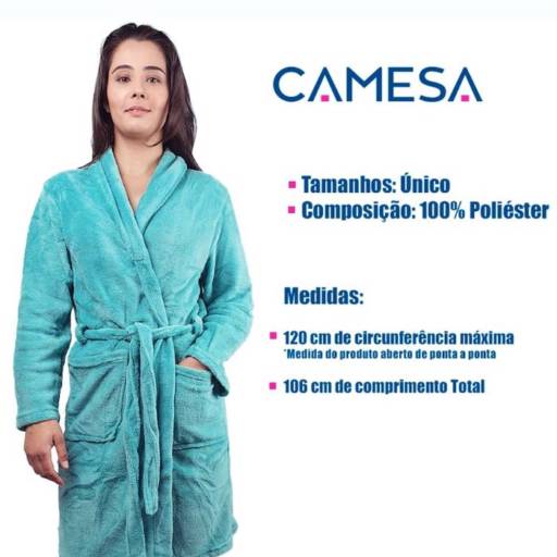 Roupão unissex camesa: Verde água