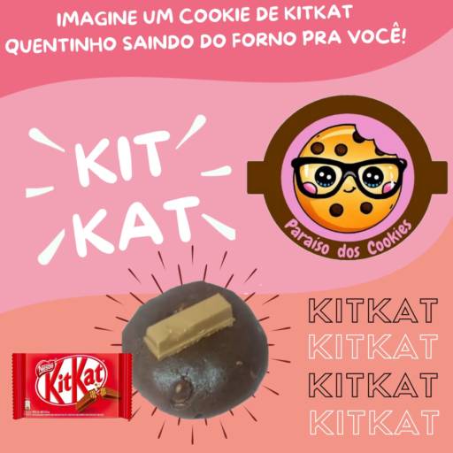 Imagine Um Cookie de Kit Kat? por Paraiso dos Cookies