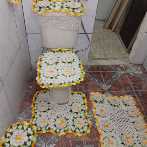 Jogo para banheiro de Crochê por Fazendo Arte com Zilea