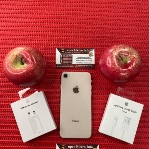 iPhone 8 em Bauru - Semi-Novo - Dourado - 64GB - (Estado de Conservação - Muito Bom) em Bauru, SP por Super Eletro Info - Apple em Bauru 