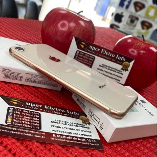 iPhone 8 em Bauru - Semi-Novo - Dourado - 64GB - (Estado de Conservação - Muito Bom) em Bauru, SP por Super Eletro Info - Apple em Bauru 