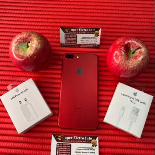 iPhone 7 Plus Vermelho Semi-Novo de 128GB em Bauru por Super Eletro Info - Apple em Bauru 