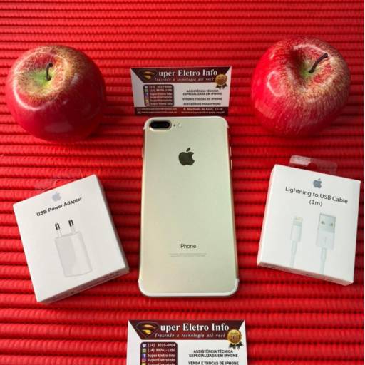 iPhone 7 Plus Dourado Semi-Novo de 256GB em Bauru  por Super Eletro Info - Apple em Bauru 