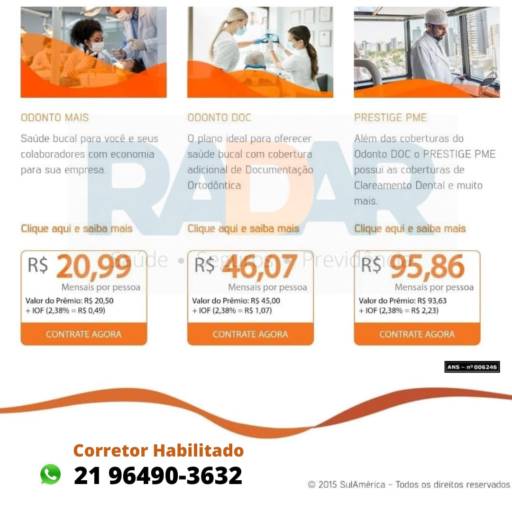 Planos Odontológicos - Cuide do Seu Sorriso em Duque de Caxias/RJ por Radar Corretagem De Seguros E Saúde 