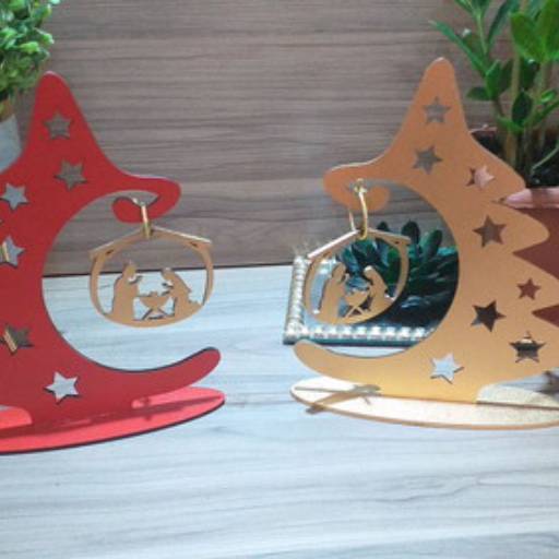 Mini Árvore de Natal MDF por Ateliê Sonhos de Pé Bauru