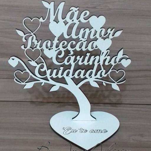 Árvore palavras MDF Mãe por Ateliê Sonhos de Pé Bauru