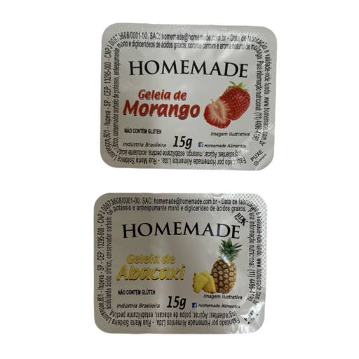 Geleia sortida nos sabores Morango e Abacaxi