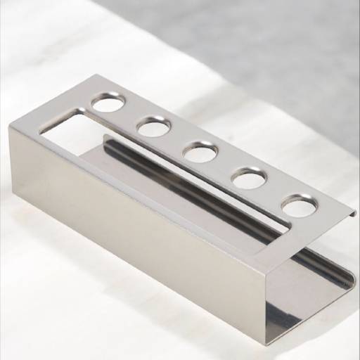 Porta Cartão Inox com Suporte para Canetas