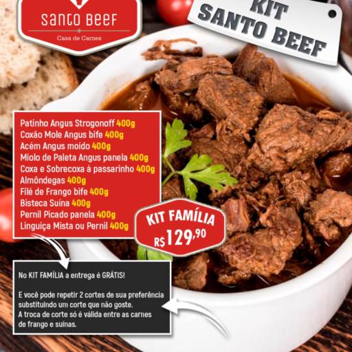 Comprar o produto de Kit Família em Carnes pela empresa Santo Beef  em Botucatu, SP por Solutudo