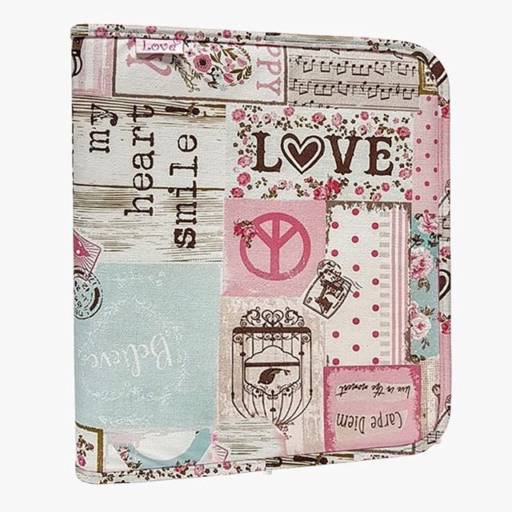 FICHÁRIO CADERNO ARGOLADO PEQUENO 1/4 A5 FEMININO LOVE