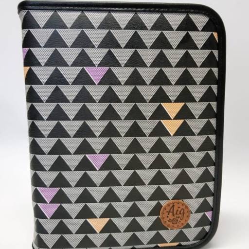 FICHÁRIO CADERNO ARGOLADO PEQUENO 1/4 A5 TRIANGULOS