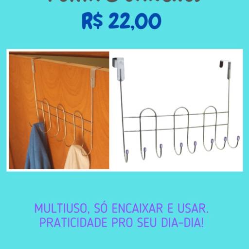 Cabide multiuso para porta de 8 ganchos