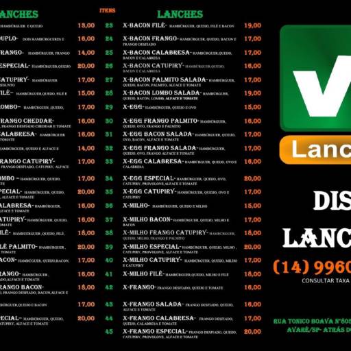 Comprar o produto de Cardápio VR Lanches em Avaré em Lanches - Lanchonetes pela empresa VR Lanches em Avaré em Avaré, SP por Solutudo