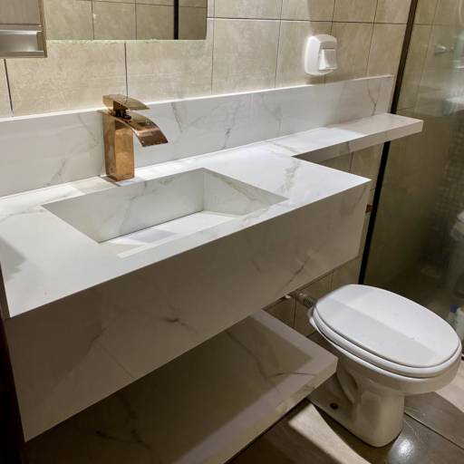 Pias esculpidas em porcelanato em Cascavel, PR por KS Porcelanataria