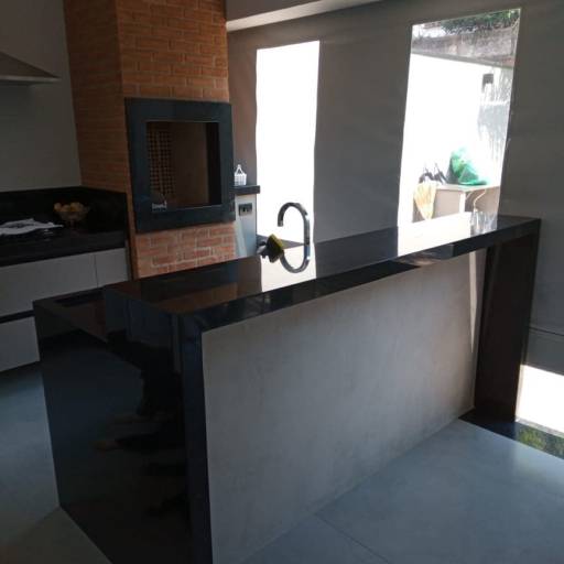 Pia/Balcão/ilha no Granito Preto São Gabriel por R.R Marmoraria