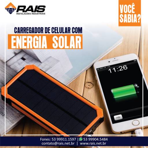 Energia solar para carregador de celular por Rais Instalacoes