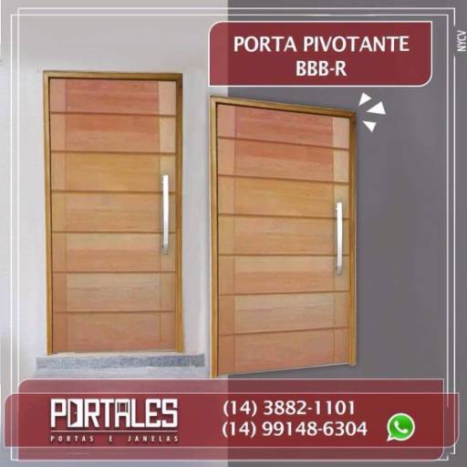 Portas Pivotantes em Madeira em Ninho Verde II Eco Residence, SP por Portales Portas e Janelas