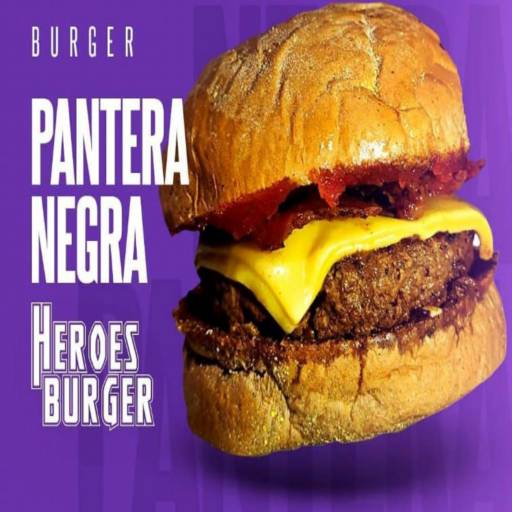 Comprar o produto de Hamburguer Artesanal - Burguer Pantera Negra em Hambúrguer Gourmet pela empresa Heroes Burger em Botucatu, SP por Solutudo