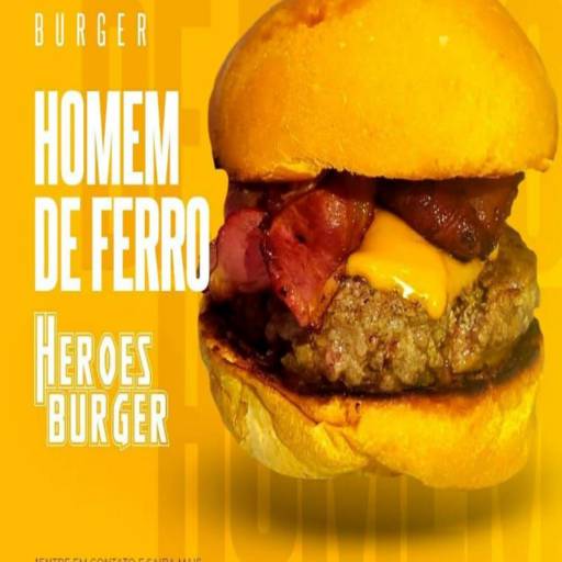 Comprar o produto de Hamburguer Artesanal - Burguer Homem de Ferro em Hambúrguer Gourmet pela empresa Heroes Burger em Botucatu, SP por Solutudo