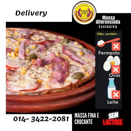 Comprar o produto de Pizzas em Pizzas pela empresa Pizzaria 101 Sabores  em Marília, SP por Solutudo
