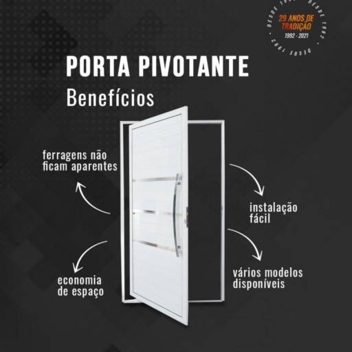Comprar o produto de Portas Pivotantes em Alumínio em Portas e Janelas pela empresa Portales Portas e Janelas em Ninho Verde II Eco Residence, SP por Solutudo
